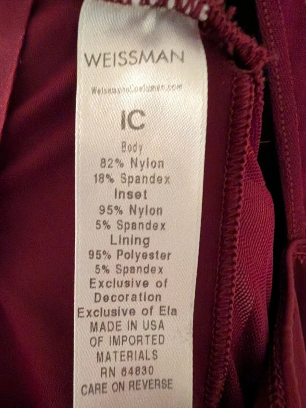 Weissman Burgundy Mesh Lace Floral Lyrical Dance Costume Unitard - Intermediate